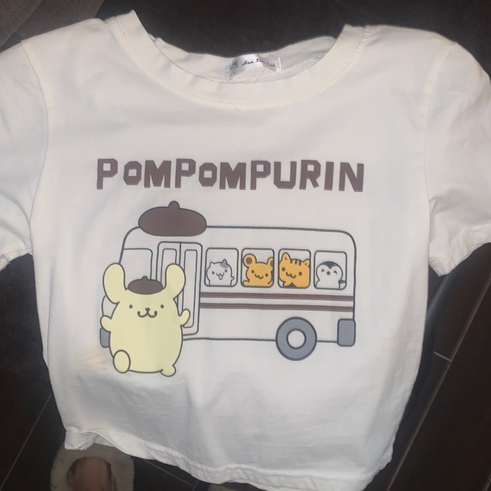 Hello kitty pompompurin cropped tshirt